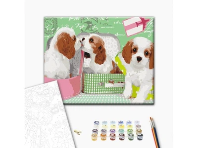 Картина по номерам Милые щенки в чемоданах, Brushme (40х50 см), BS25358