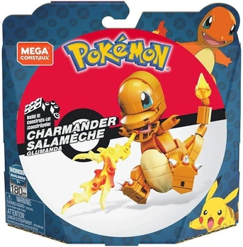 Klocki konstrukcyjne Mattel Mega Construx Pokemon Charmander 180 elementów (887961834598)