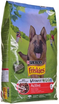 Sucha karma dla psów seniorów Purina Friskies Active z wołowiną 10 kg (7613031395484)