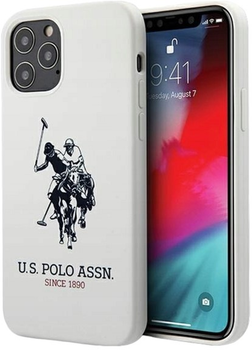 Панель U.S. Polo Assn Silicone Collection для Apple iPhone 12/12 Pro White (3700740491300)