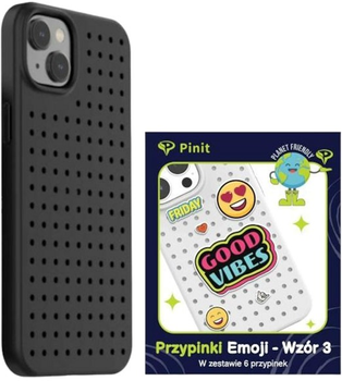 Etui Pinit Dynamic + Emoji Pin Wzór 3 do Apple iPhone 14 Black (5905359817253)