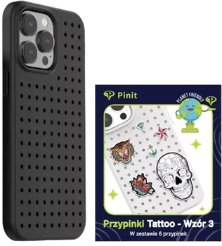Etui Pinit Dynamic + Tattoo Pin Wzór 3 do Apple iPhone 14 Pro Max Black (5905359817550)