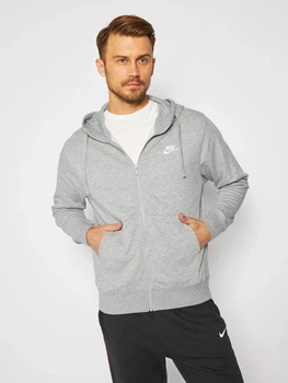 Толстовка на молнии мужская Nike M Nsw Club Hoodie Fz Ft BV2648-063 XL Светло-серая (193147704037)