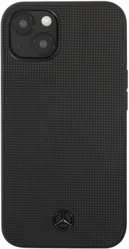 Панель Mercedes Leather Meshed Metal Logo для Apple iPhone 13 Black (3666339020903)