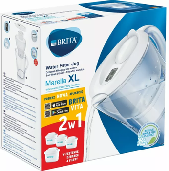Глечик-фільтр Brita Marella XL 3.5 л білий + 4 картриджі Maxtra+ Pure Performance