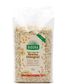 Цільнозернові вівсяні пластівці Biogra Copos De Avena Finos Integrales 1 кг (8426904172711)
