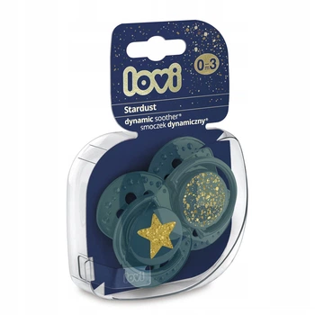 Силиконовая пустышка динамическая зелёная (0-3 мес.) LOVI Stardust 2 шт (5903407993553)
