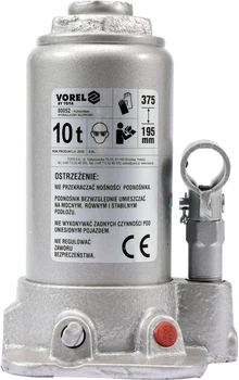 Podnośnik hydrauliczny butelkowy Vorel 80052 10 t 195-375 mm (5906083800528)