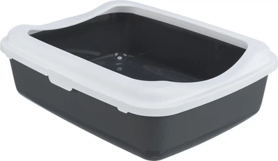 Туалет для котів із рамкою Trixie Classic 37*15*47 см сірий/білий