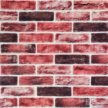 Самоклеящаяся 3D панель Sticker Wall кирпич клинкер насыщенно красный 700х700х5мм (416) SW-00001182