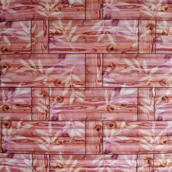 Самоклеющаяся 3D панель Sticker Wall бамбуковая кладка оранжевая 700x700x8.5мм (054)