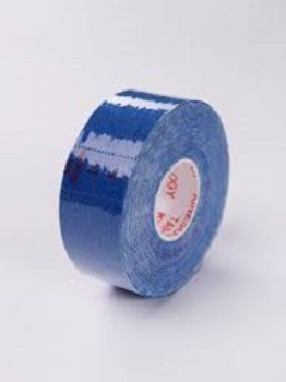 Кінезіо тейп (кінезіологічний тейп) Kinesiology Tape 2.5см х 5м синій