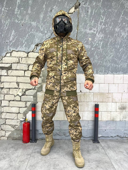 Тактичний зимовий теплий військовий комплект PH-12 ( Куртка + Штани ), Камуфляж: Піксель, Розмір: M