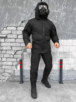 Тактичний зимовий теплий військовий комплект PHR/11 ( Куртка + Штани ), Камуфляж: Чорний, Розмір: M