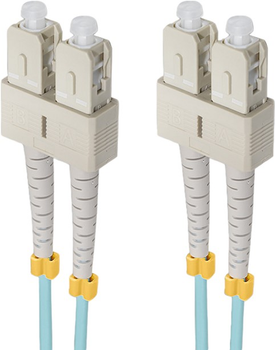 Оптичний патч-корд Qoltec SC/UPC - SC/UPC Multimode 50/125 OM4 Duplex 5 м Aqua (5901878543550)