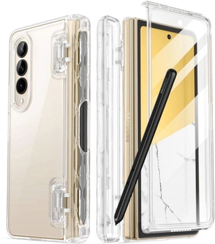 Etui Supcase Cosmo Pen + szkło ochronne do Samsung Galaxy Z Fold 4 Clear (843439120105)