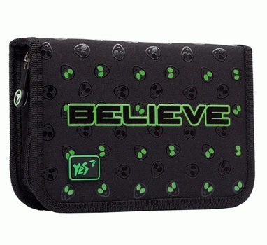 Пенал твердий одинарний HP-02 Belive чорний 21х13х4см YES