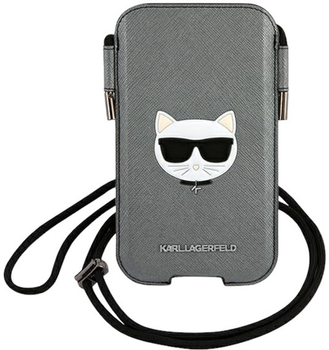 Etui-torba Karl Lagerfeld Saffiano Ikonik Choupette Head Grey (3666339018689)