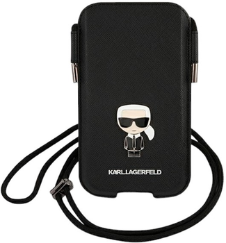 Чохол-сумка Karl Lagerfeld Saffiano Ikonik Karl`s Head Black (3666339018719)