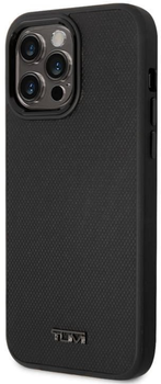 Панель TUMI Leather Balistic Pattern MagSafe для Apple iPhone 14 Pro Max Black (3666339075026)