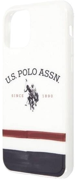 Панель U.S. Polo Assn Tricolor Pattern Collection для Apple iPhone 11 Pro Max White (3700740474556)