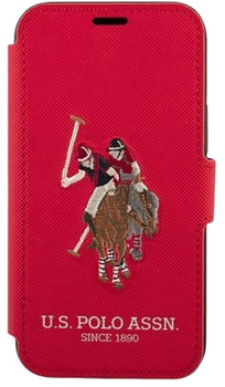 Etui z klapką U.S. Polo Assn Embroidery Collection book do Apple iPhone 12/12 Pro Red (3700740492376)