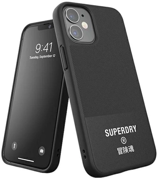 Etui Superdry Moulded Canvas Case do Apple iPhone 12 mini Black (8718846085908)