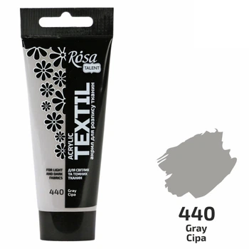 Краска акриловая Rosa Textil по ткани Серая (40) 60 мл (263460440)