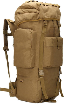 Большой тактический, армейский рюкзак с дождевиком 65L Combat койот Sava Family