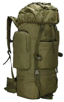 Великий тактичний, армійський рюкзак із дощовиком 65L Combat хакі (235996)