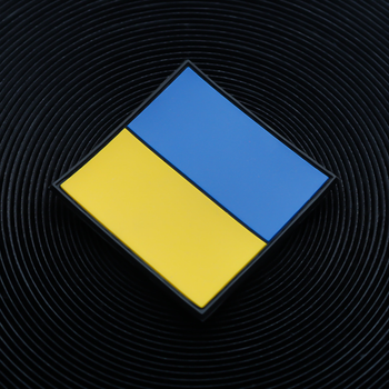 Шеврон прапор України з гербом квадратний жовто синій