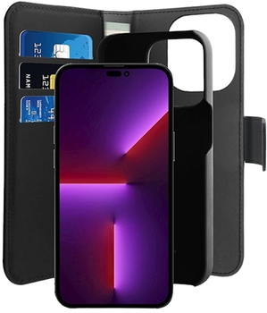Etui z klapką Puro Wallet Detachable 2w1 do Apple iPhone 14 Plus Black (8033830312243)
