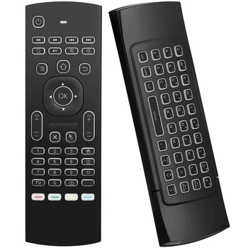Многофункциональный беспроводной пульт MX3-L Air Mouse 2.4GHz / LED Подсветка кнопок Черный