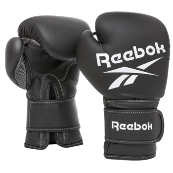 Боксерські рукавички Reebok Boxing Gloves RSCB-12010BK 10 унцій Чорні/Білі (885652010405)
