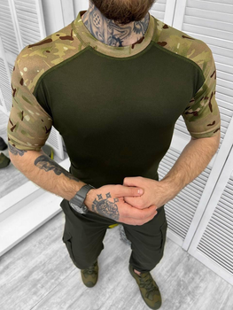 Тактическая футболка Побратим 2, CoolMax, Олива+Мультикам, размер L