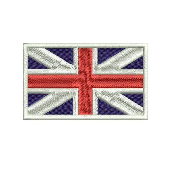 Шеврон на липучці (велкро) Прапор Великобританії 8х5 см Білий 5043