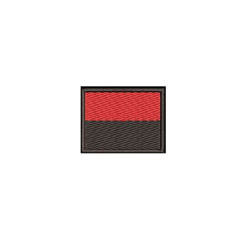 Шеврон на липучці (велкро) Червоно чорний прапор 4,5х3,5 см Чорний 5106