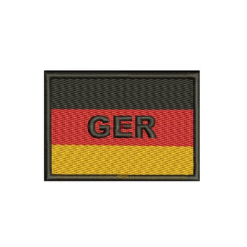 Шеврон на липучці (велкро) Прапор німецький 8,5х6,5 см Чорний 5091