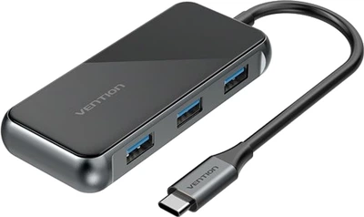USB-хаб Vention 5 в 1 Type-C-USB-PD 4USB 3.0 87W 4K 30Hz 0.15 м Black (TFDHB)