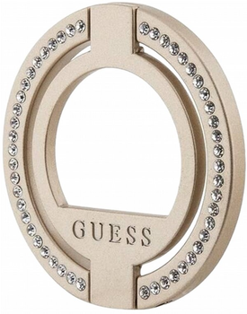 Uchwyt-pierścień na smartfon Guess Ring Stand MagSafe GUMRSALDGD Rhinestone Złoty (3666339170370)