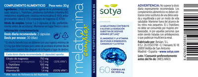 Suplement diety Sotya Melatonina Complex 60 kapsułek (8427483005933)