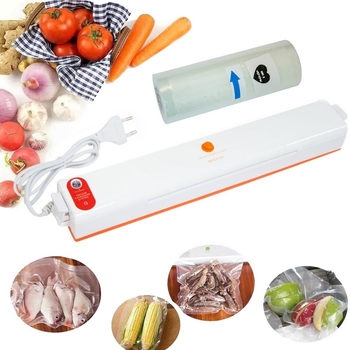 Комплект: машинка для запаювання пакетів "FreshpackPro G-88 Бело-оранжевая" і вакуумні пакети 20*500 см (3000124-TOP-2)