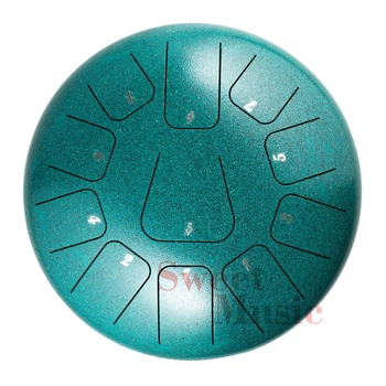 Глюкофон 12" (30см) 11 нот Hluru Huashu THF11-12 Malachite Carbon Steel Tongue Drum