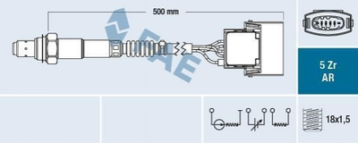 Лямбда зонд FAE 75015 Opel Vectra, Zafira 2200392, 24450850, 9129871