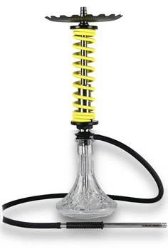 Кальян Trumpet Hookah Rider BIG Желтый , 63 см, нержавеющая сталь и стеклянная колба