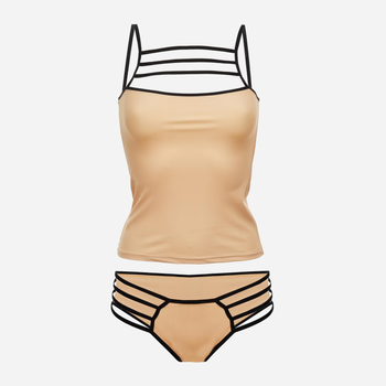 Komplet erotyczny (podkoszulka + majtki-bikini) damski DKaren Alexa 2XL Beżowy (5902230067073)