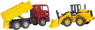 Zestaw gier Bruder - Man TGA tipping trucks with joint wheel loader FR 130 (4001702027520)