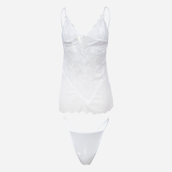 Komplet erotyczny (koszula nocna + majtki-bikini) damski DKaren Stacy XL Biały (5903251460331)