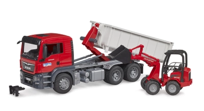 Zestaw gier z figurkami Bruder Toys Man Tgs Truck Roll-Off Container with Schaeffer Comp Loader (4001702037673)