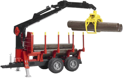 Ігровий нaбір Bruder - Brother back trailer with loading crane, 4 logs and timber grab (4001702022525)